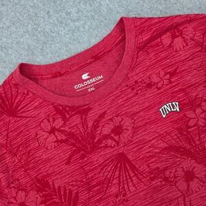 UNLV Rebels Floral‎ Print T-shirt Colosseum Men's XXL Red Short Sleeve Casual